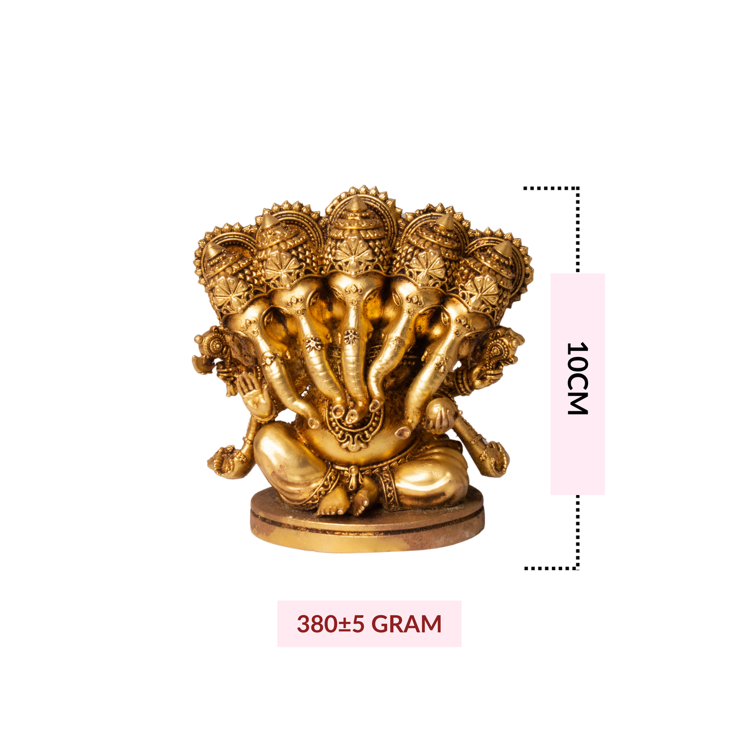 Panchmukhi Lord Ganesha Brass Murti