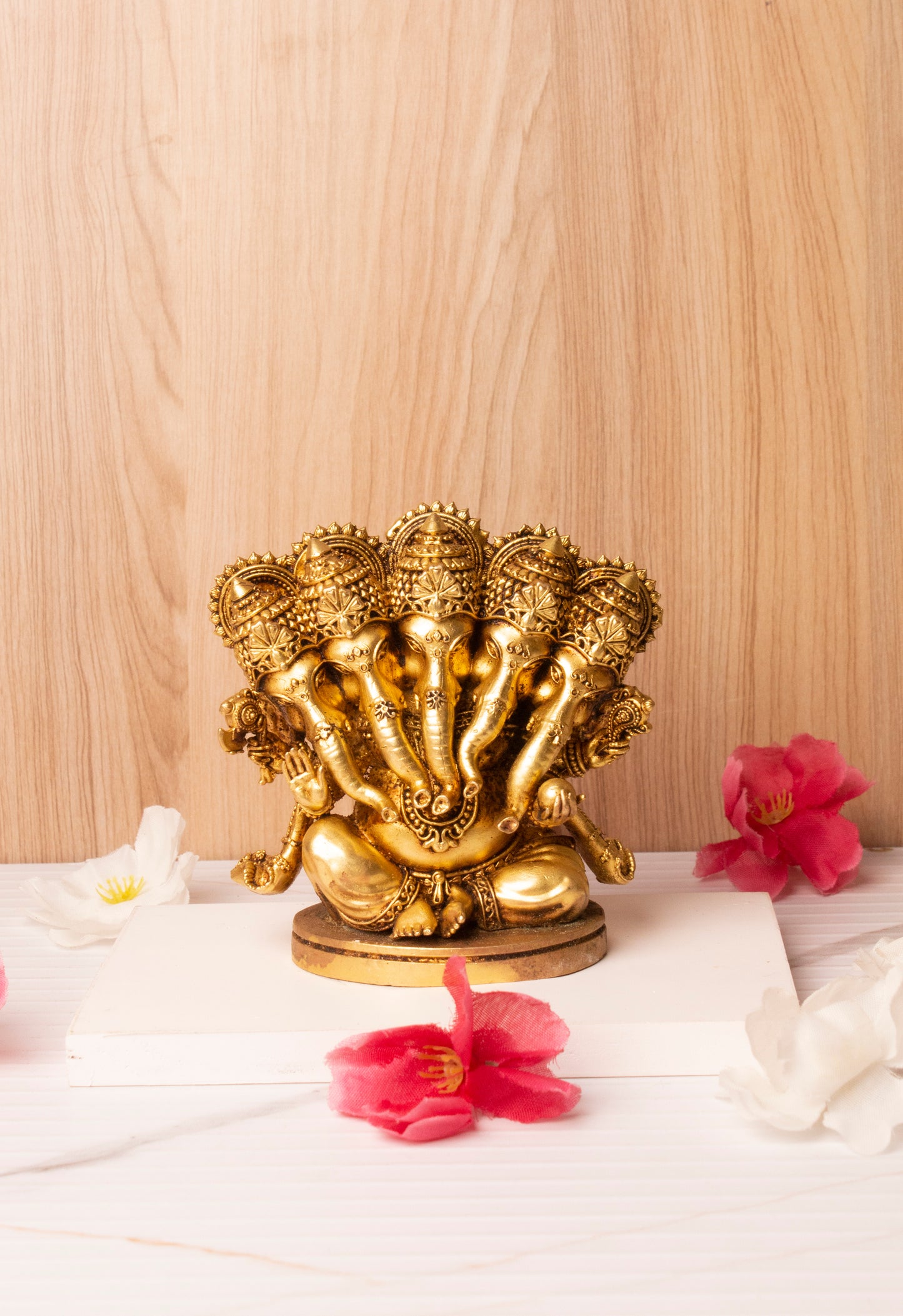 Panchmukhi Lord Ganesha Brass Murti