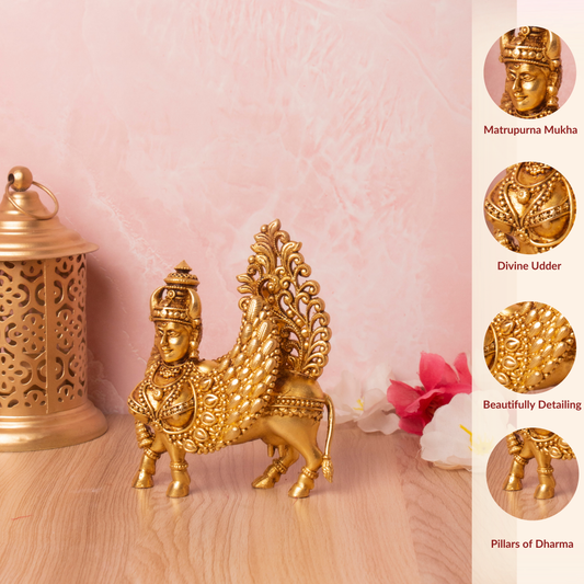 Kamdhenu Cow Brass Murti