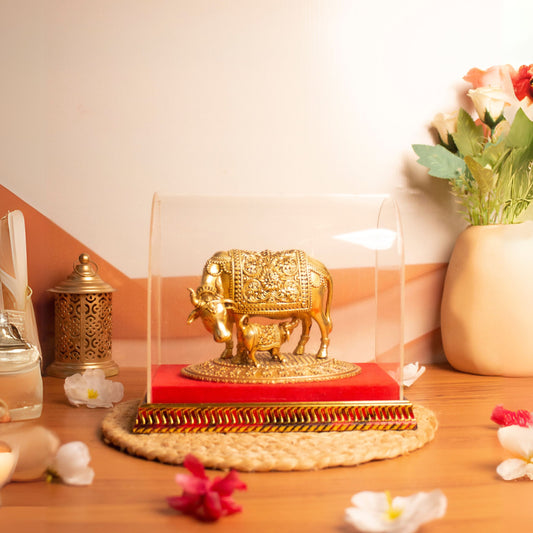 Kamdhenu (Cow) Brass Murti With Gift Box