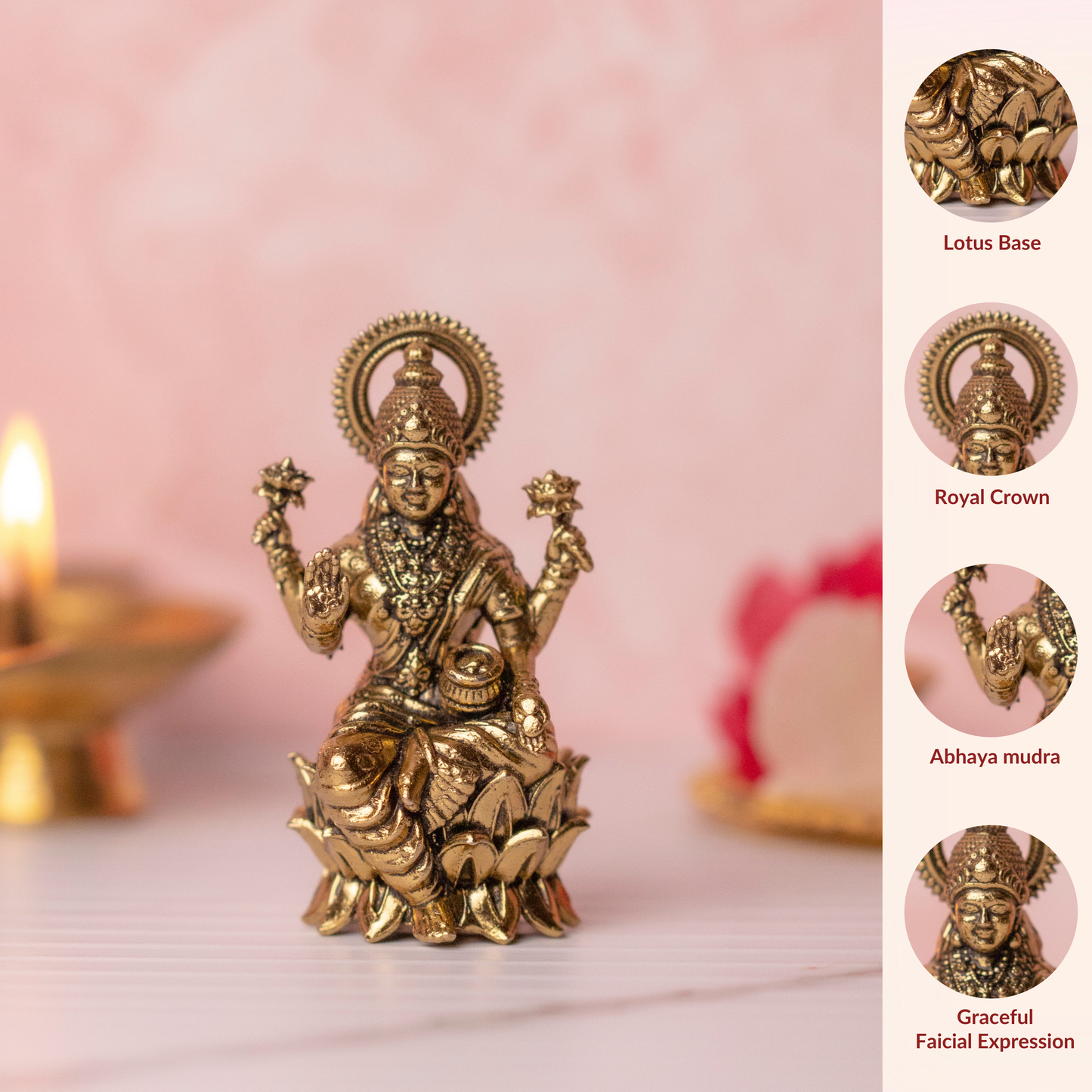 Shri Ashta Lakshmi Idol Brass Murti With Gift Box