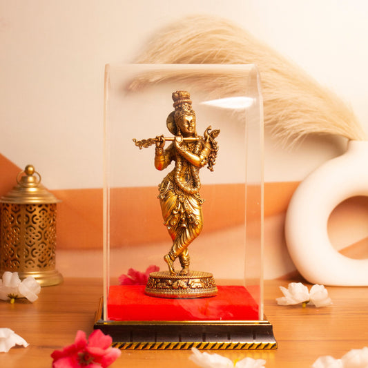 Lord Shri Krishna Brass Murti With Gift Box