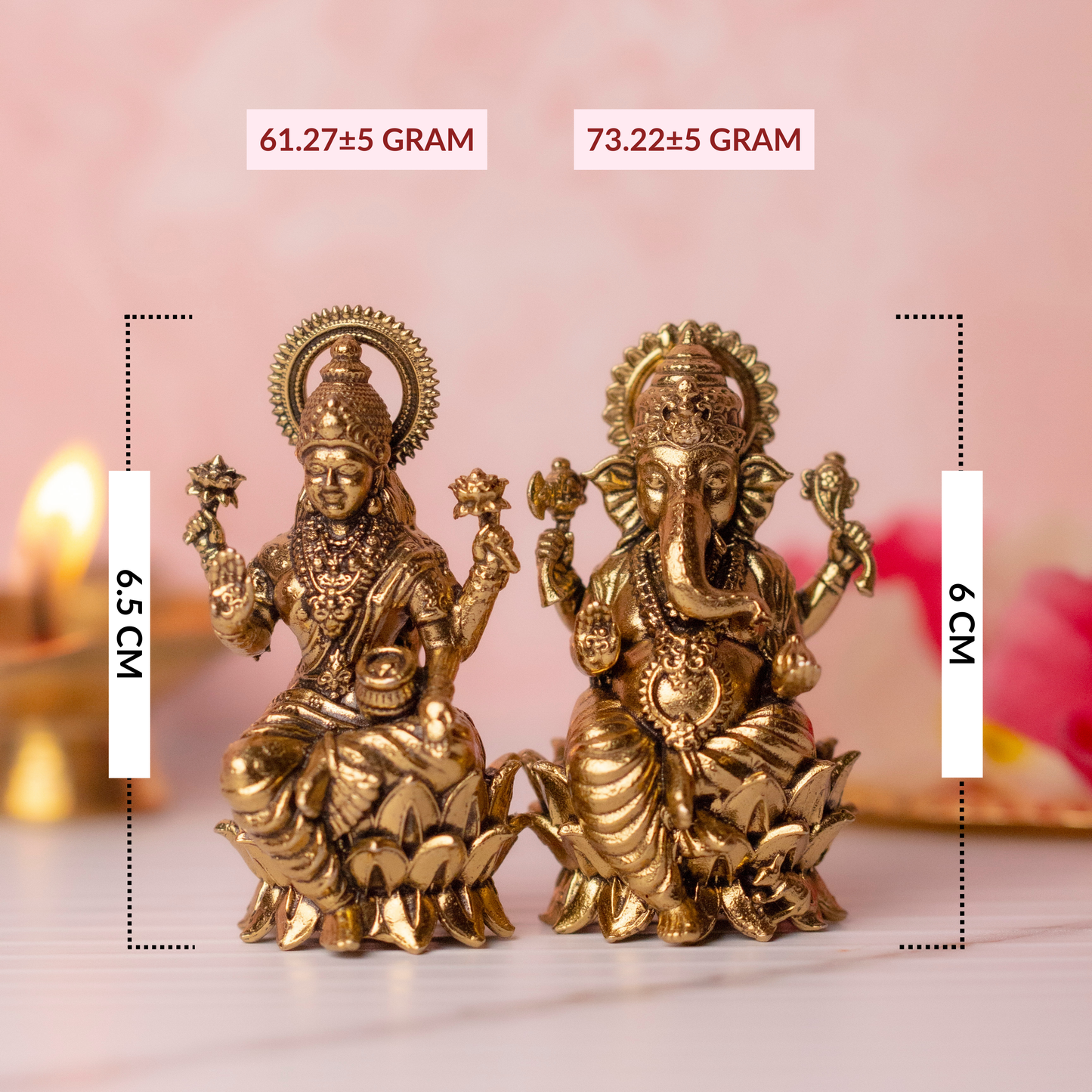 Shri Lakshmi Vinayaka Brass Murti - PAIR