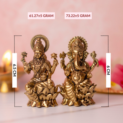 Shri Lakshmi Vinayaka Brass Murti - PAIR