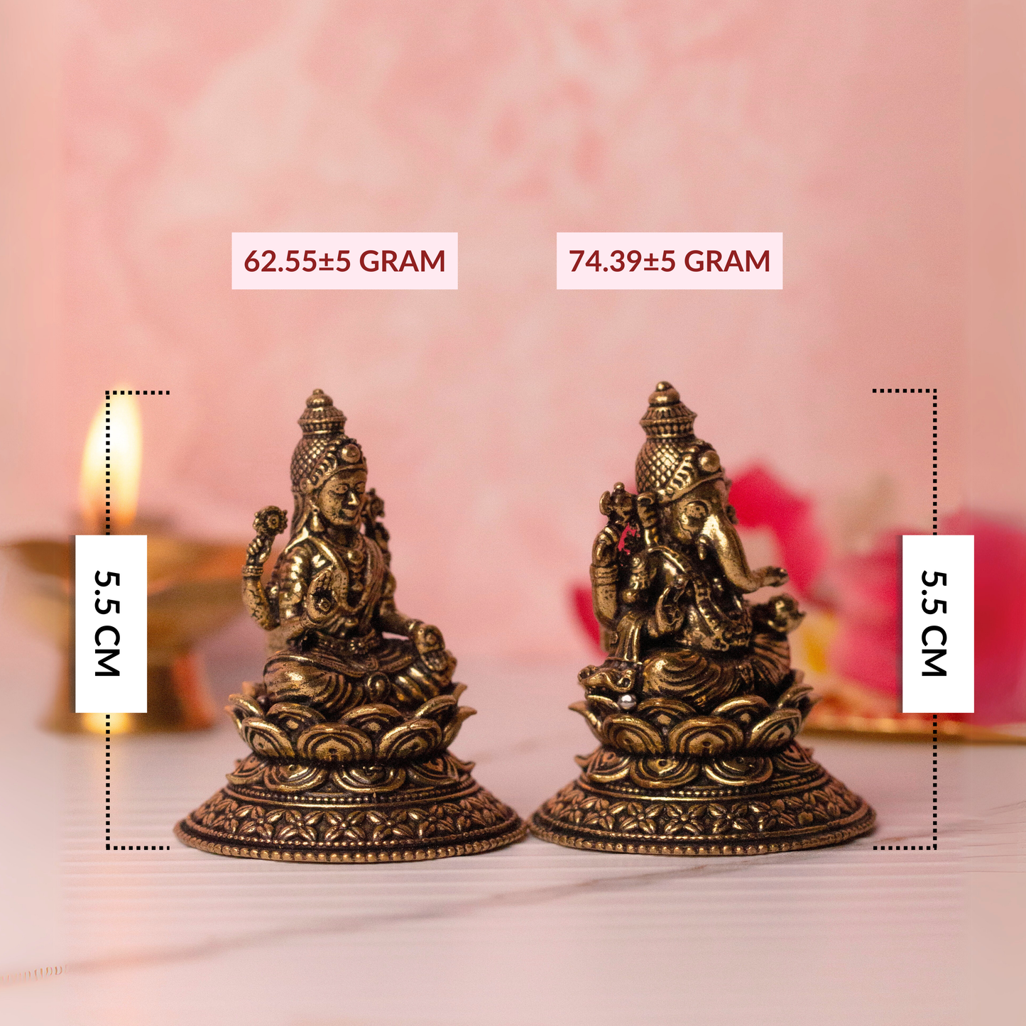 Goddess Lakshmi Lord Ganesha Brass Murti With Gift Box