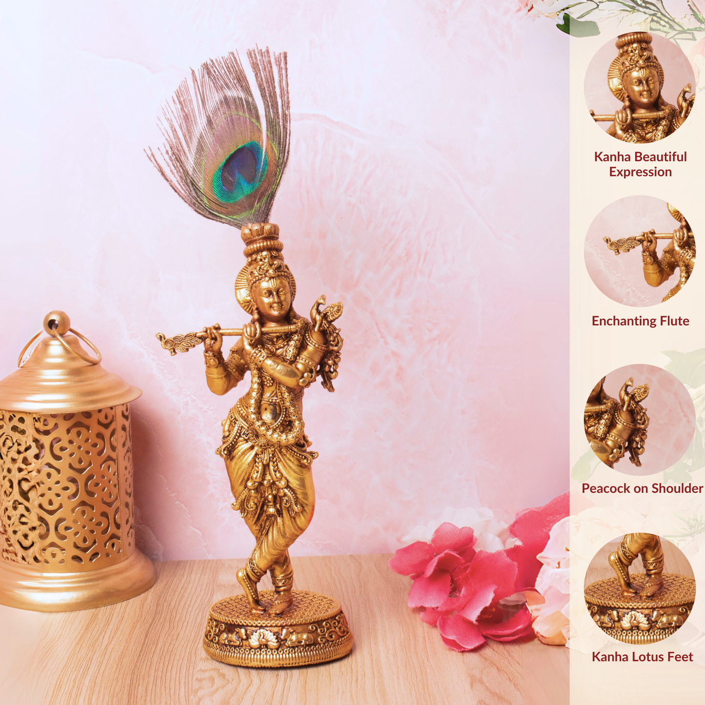 Lord Shri Krishna Brass Murti With Gift Box