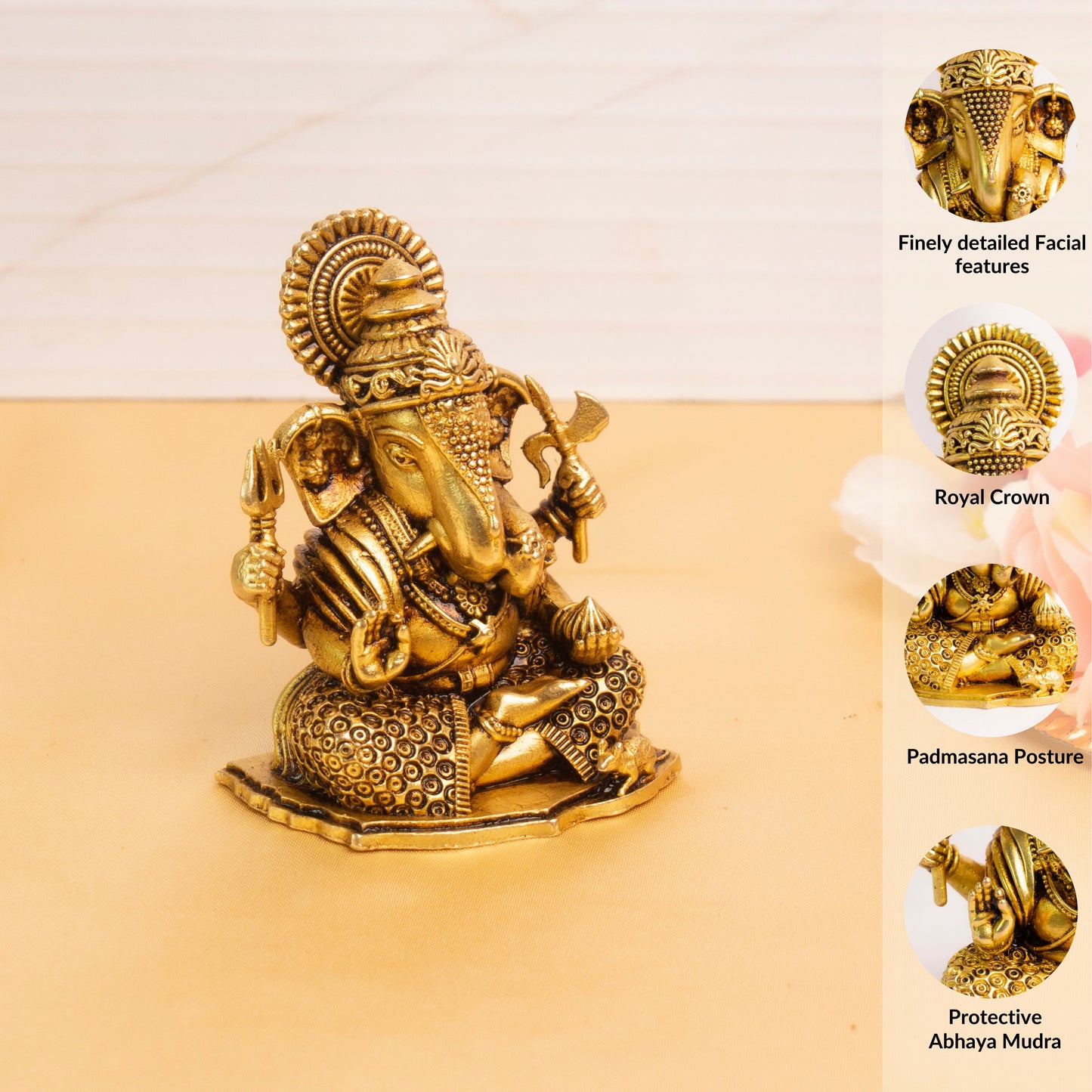 Vighnaharta Ganesha Idol Brass Murti