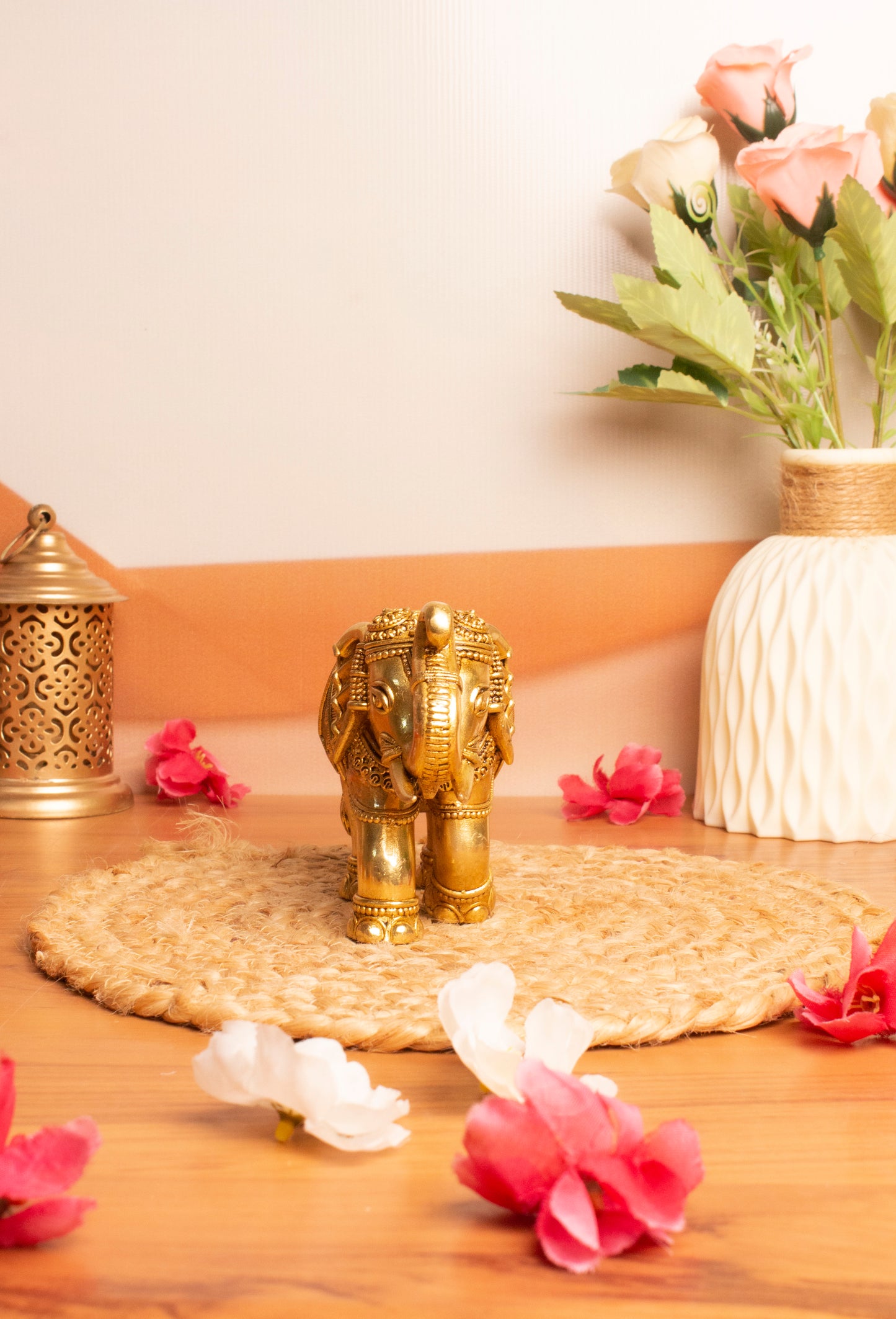 TrunkUp Elephant Brass Murti With Gift Box