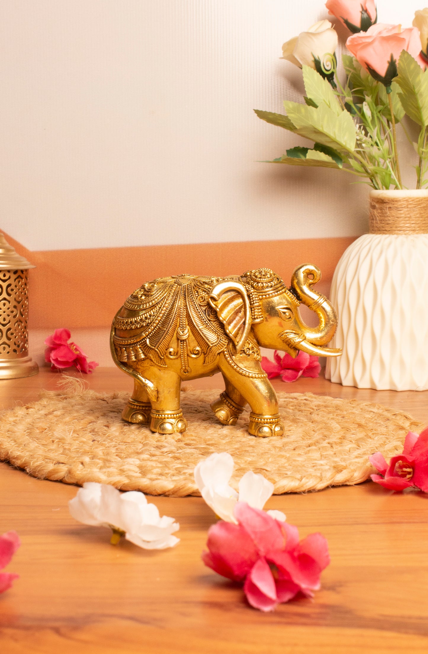 TrunkUp Elephant Brass Murti With Gift Box