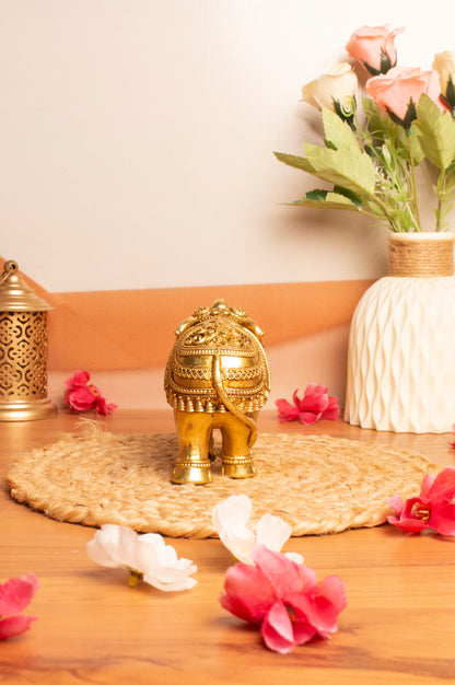 TrunkUp Elephant Brass Murti With Gift Box