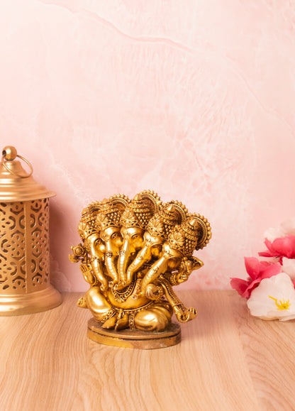 Panchmukhi Lord Ganesha Brass Murti