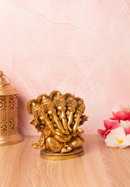 Panchmukhi Lord Ganesha Brass Murti